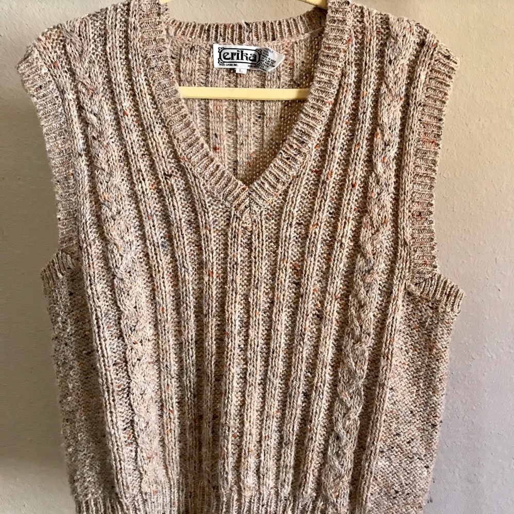 Vintage Confetti Wool Sweater Vest.